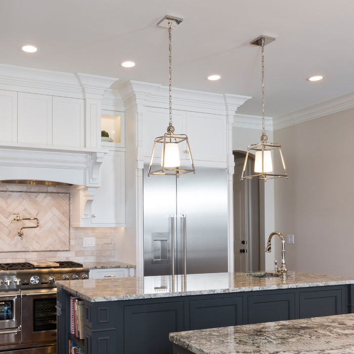 Crystorama 2240-PN One Light Pendant, Polished Nickel