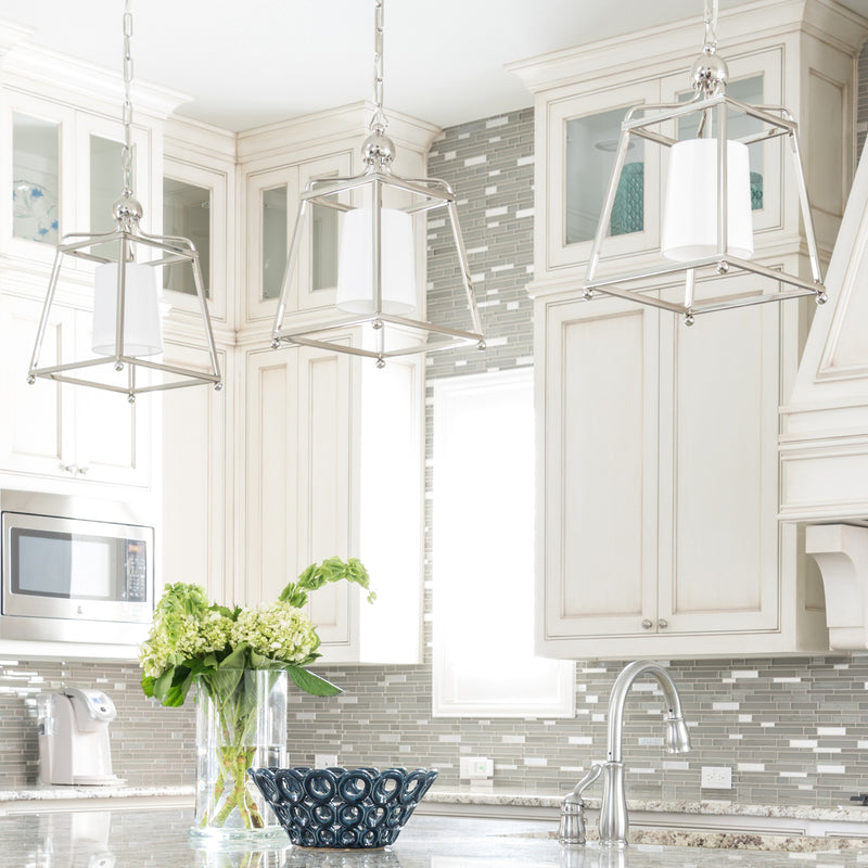 Crystorama 2240-PN One Light Pendant, Polished Nickel