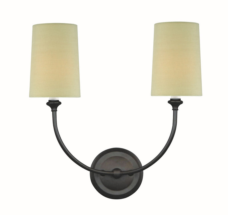 Crystorama 2242-DB Two Light Wall Sconce, Dark Bronze
