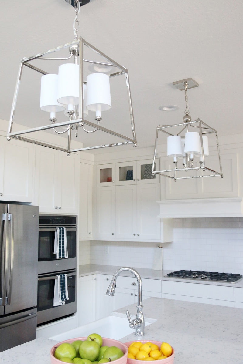 Crystorama 2245-PN Four Light Chandelier, Polished Nickel