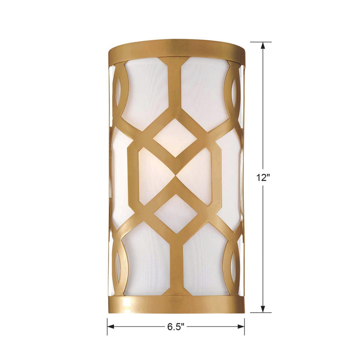 Crystorama 2262-AG One Light Wall Sconce, Aged Brass