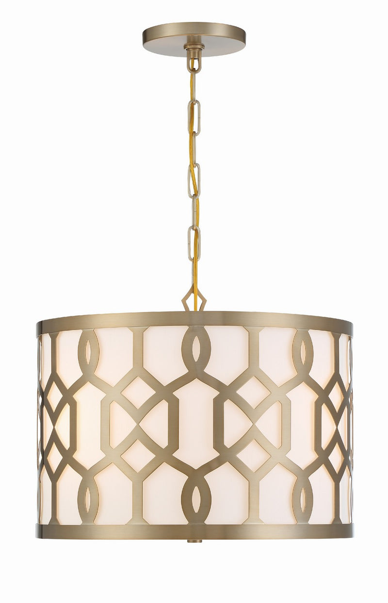 Crystorama 2265-AG Three Light Chandelier, Aged Brass