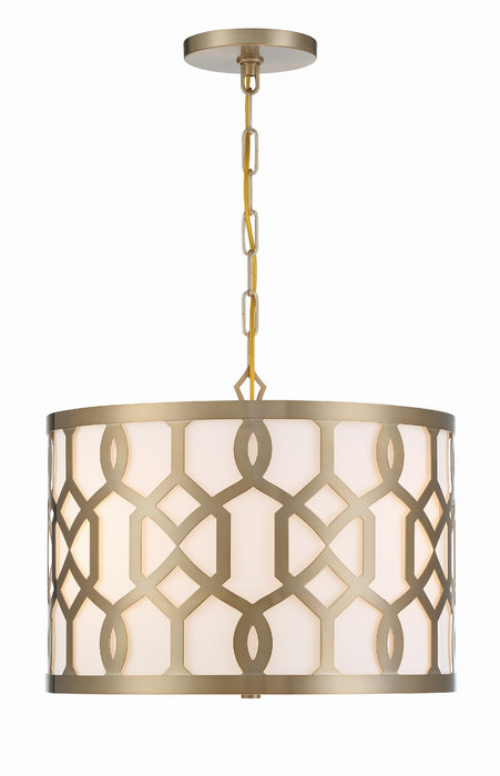 Crystorama 2265-AG Three Light Chandelier, Aged Brass