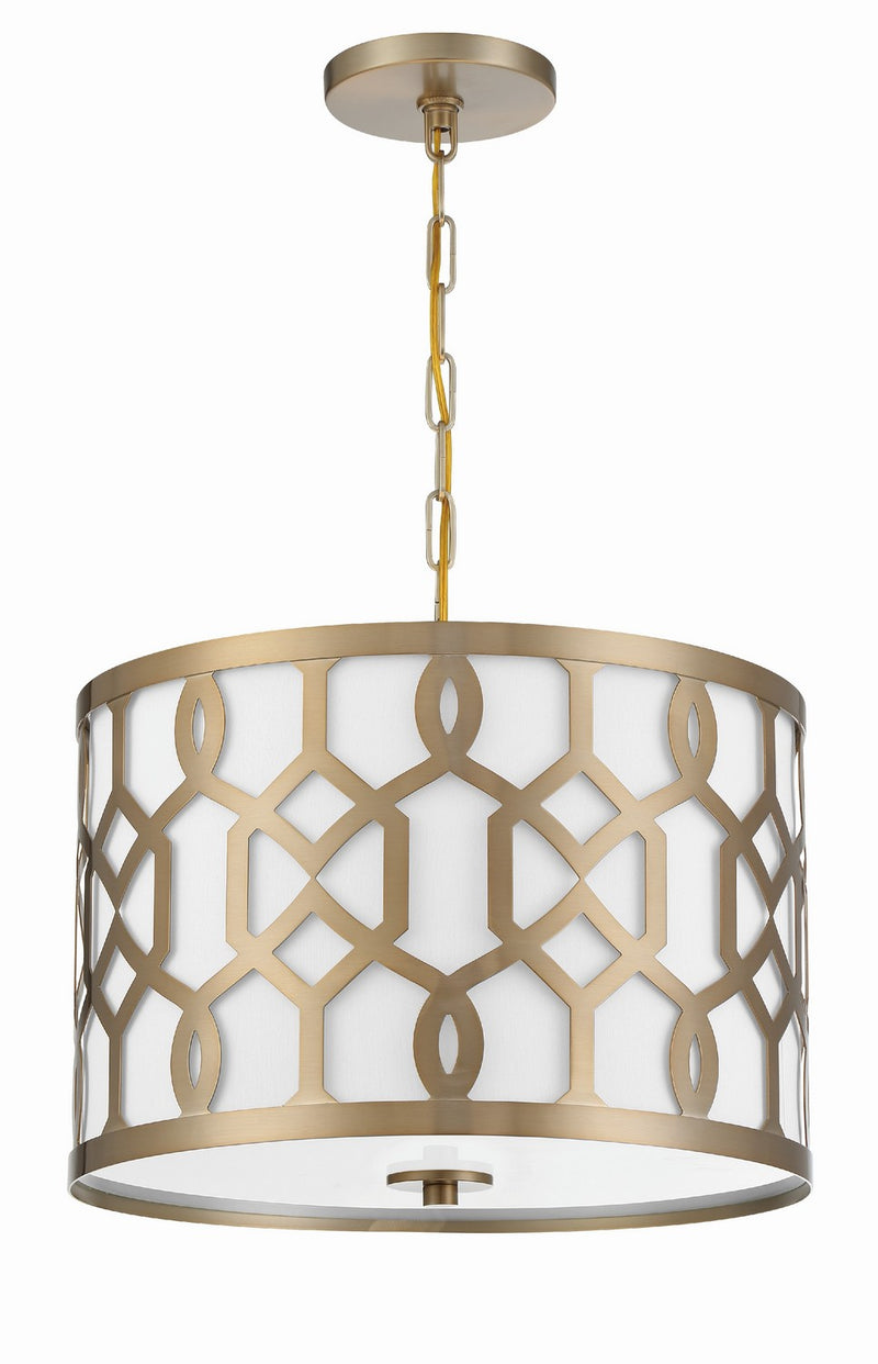 Crystorama 2265-AG Three Light Chandelier, Aged Brass