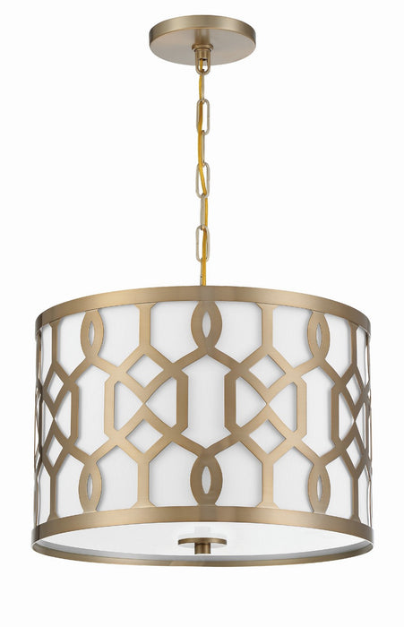 Crystorama 2265-AG Three Light Chandelier, Aged Brass