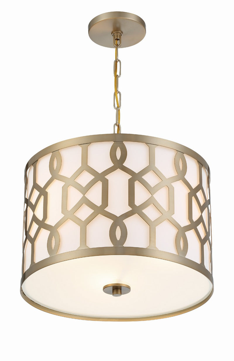 Crystorama 2265-AG Three Light Chandelier, Aged Brass