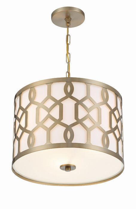 Crystorama 2265-AG Three Light Chandelier, Aged Brass