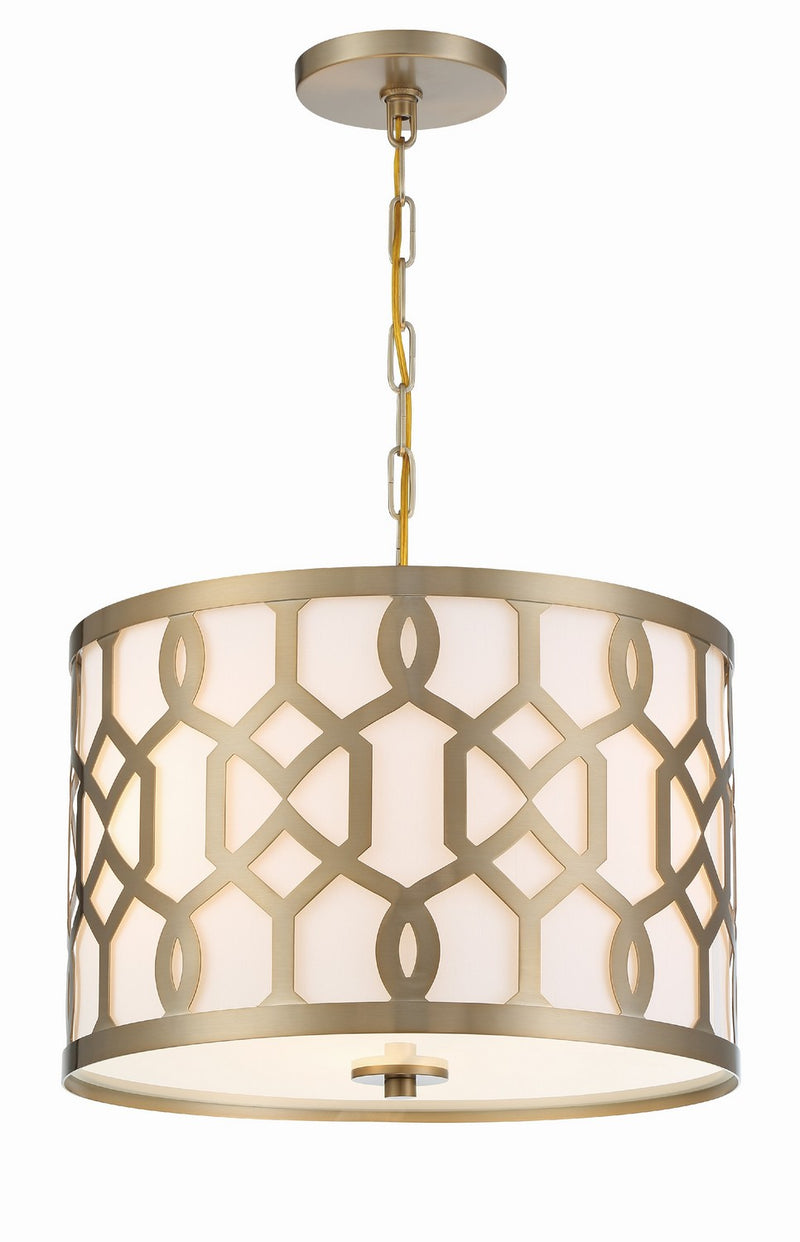 Crystorama 2265-AG Three Light Chandelier, Aged Brass