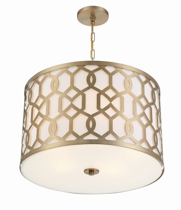 Crystorama 2266-AG Five Light Chandelier, Aged Brass