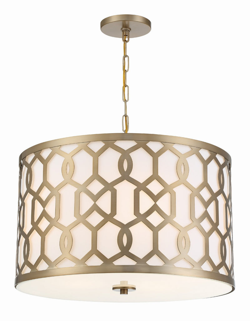 Crystorama 2266-AG Five Light Chandelier, Aged Brass