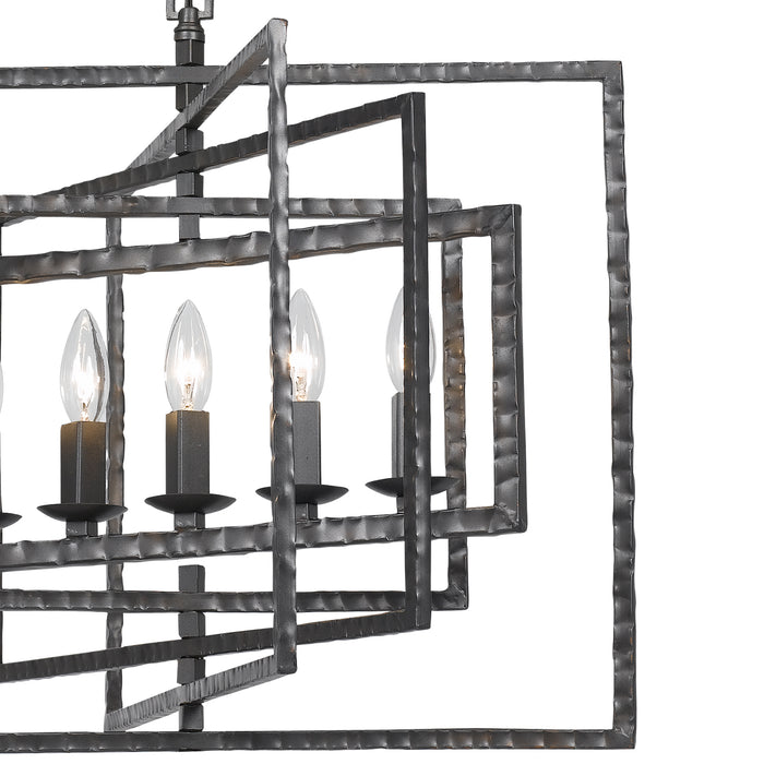 Crystorama 336-RS Five Light Chandelier, Raw Steel