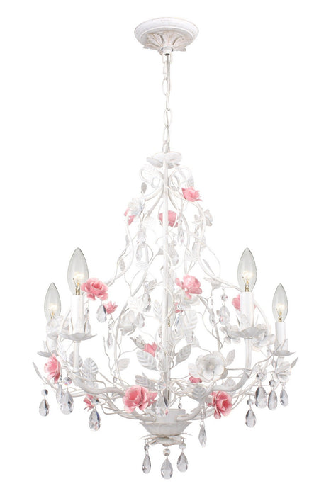 Crystorama 4856-WW Five Light Chandelier, Wet White