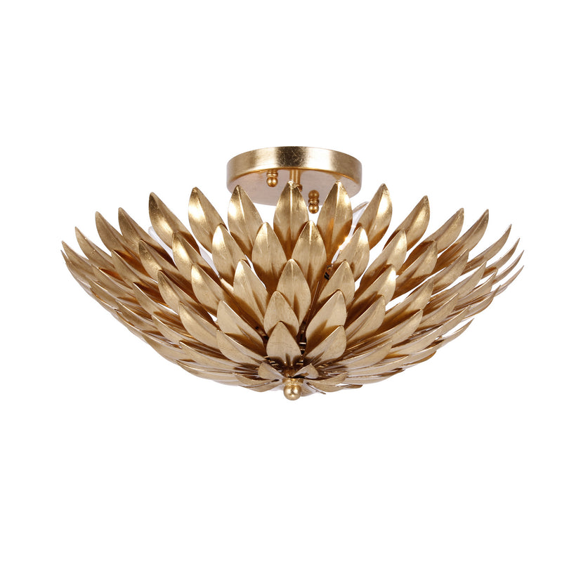 Crystorama 505-GA Four Light Semi Flush Mount, Antique Gold