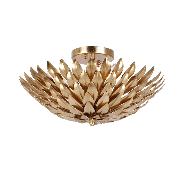 Crystorama 505-GA Four Light Semi Flush Mount, Antique Gold