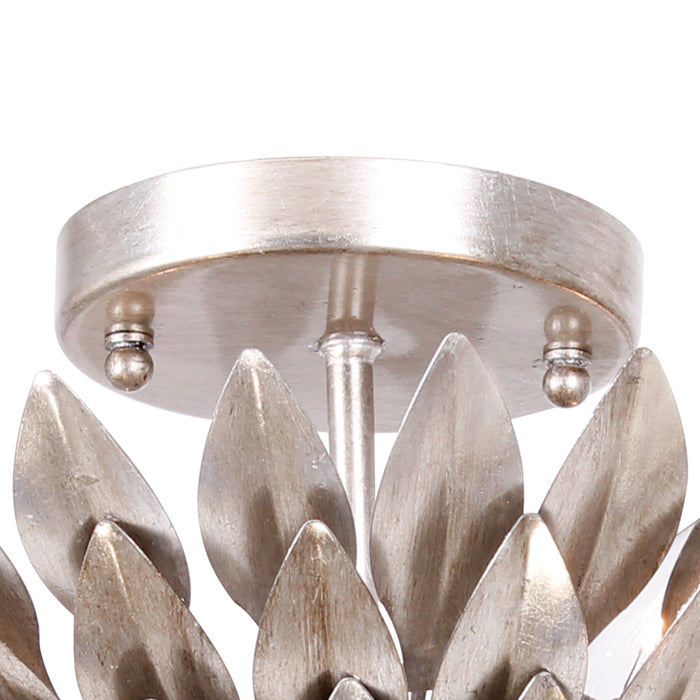 Crystorama 505-SA Four Light Semi Flush Mount, Antique Silver