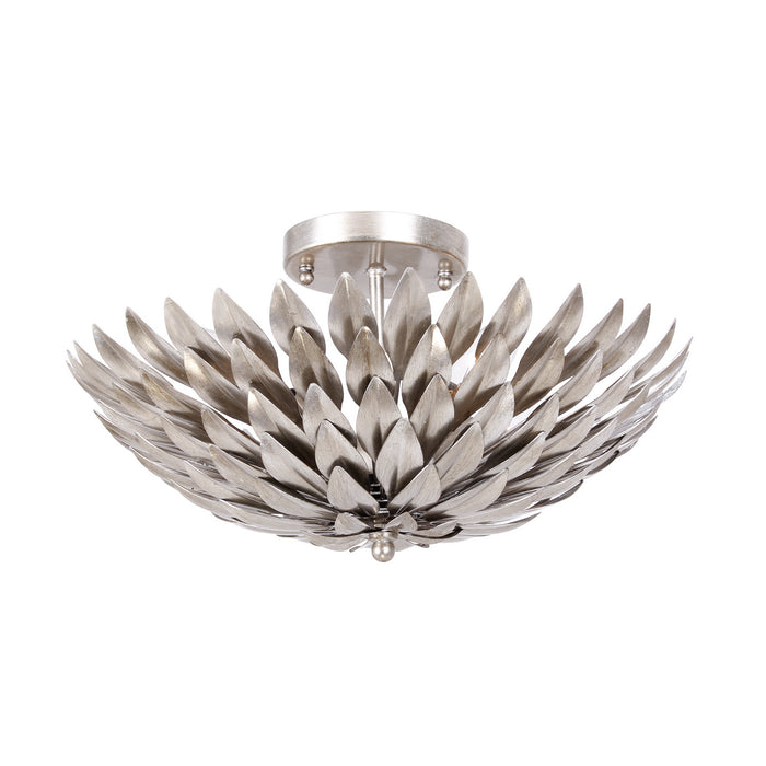 Crystorama 505-SA Four Light Semi Flush Mount, Antique Silver