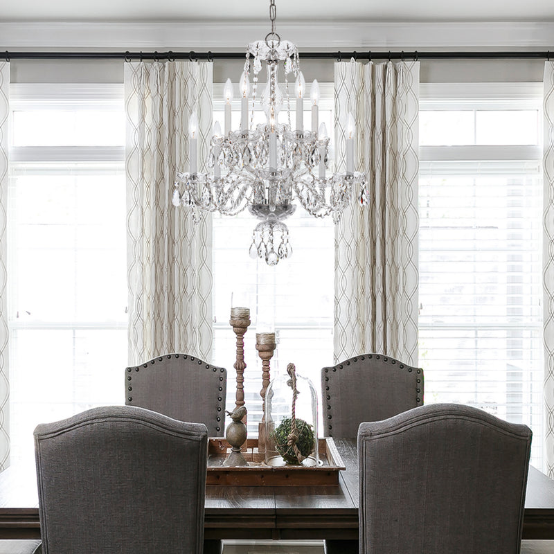 Crystorama 5080-CH-CL-MWP Ten Light Chandelier, Polished Chrome