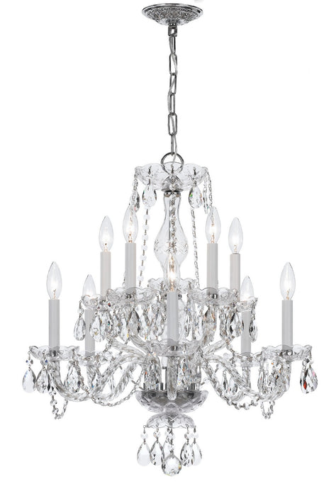 Crystorama 5080-CH-CL-MWP Ten Light Chandelier, Polished Chrome