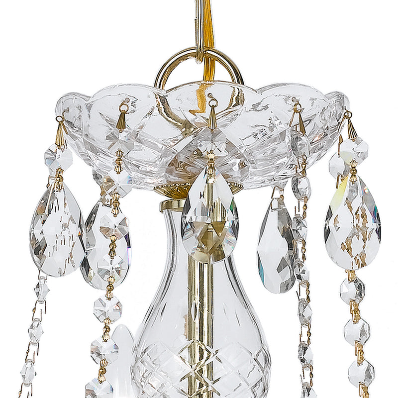 Crystorama 5085-PB-CL-MWP Five Light Chandelier, Polished Brass