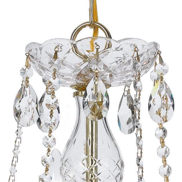 Crystorama 5085-PB-CL-MWP Five Light Chandelier, Polished Brass