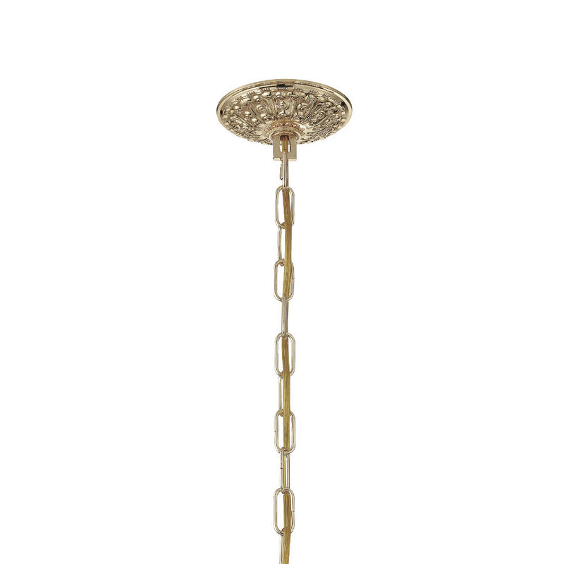 Crystorama 5085-PB-CL-MWP Five Light Chandelier, Polished Brass