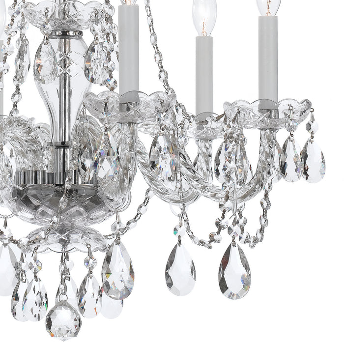 Crystorama 5086-CH-CL-MWP Six Light Chandelier, Polished Chrome