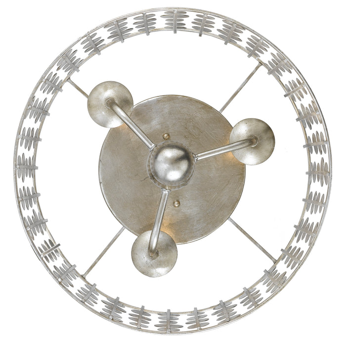 Crystorama 544-SA Three Light Ceiling Mount, Antique Silver