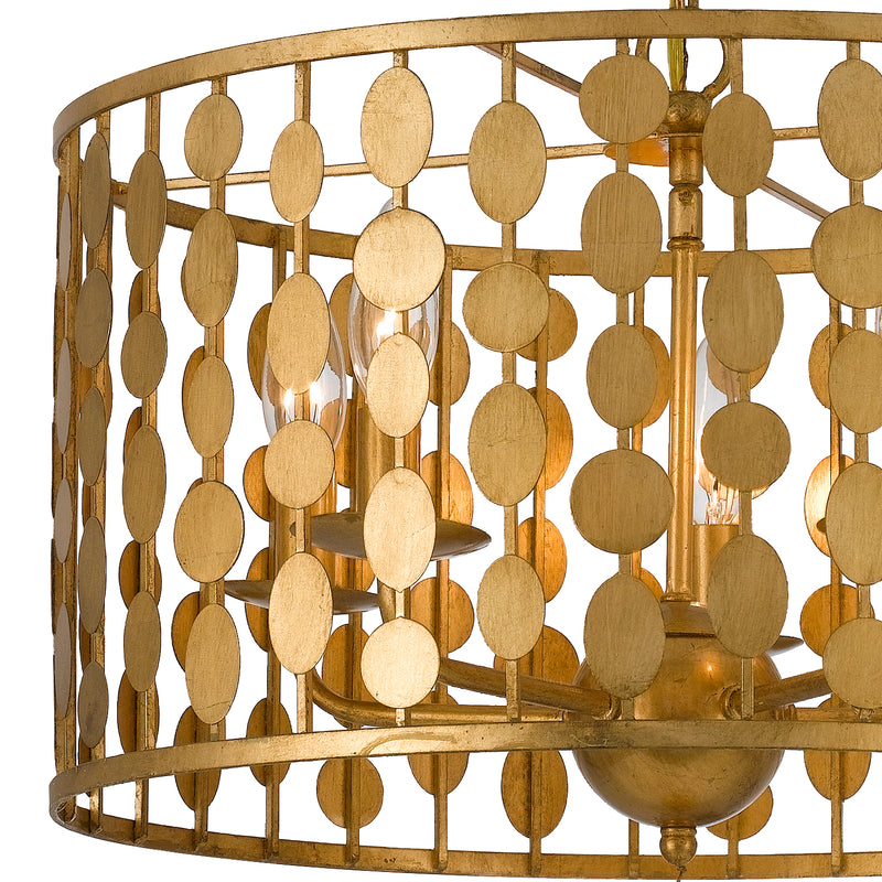 Crystorama 545-GA Five Light Chandelier, Antique Gold