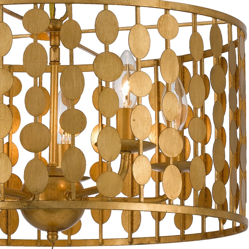 Crystorama 545-GA Five Light Chandelier, Antique Gold