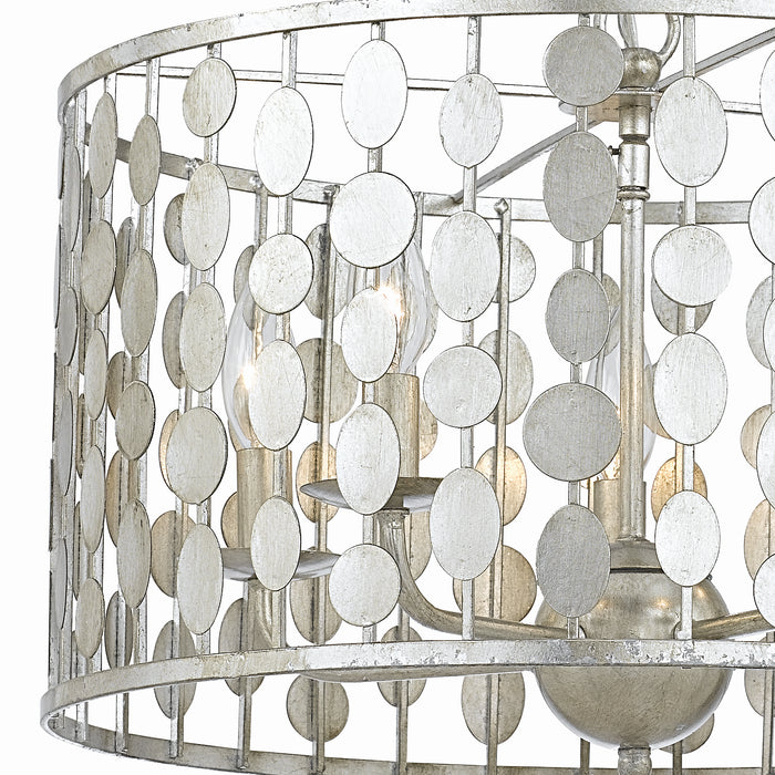 Crystorama 545-SA Five Light Chandelier, Antique Silver