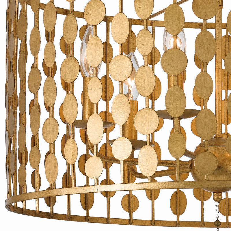 Crystorama 546-GA Six Light Chandelier, Antique Gold
