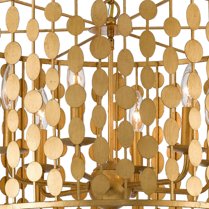 Crystorama 546-GA Six Light Chandelier, Antique Gold