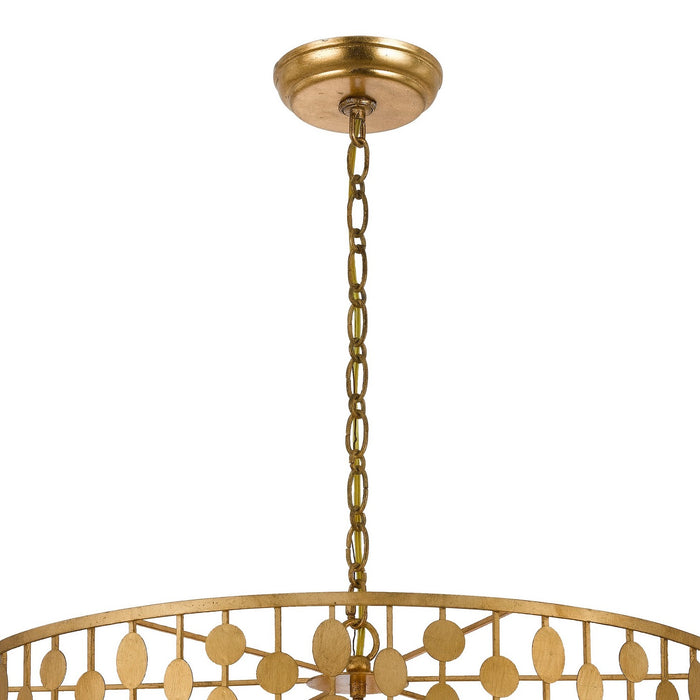 Crystorama 546-GA Six Light Chandelier, Antique Gold
