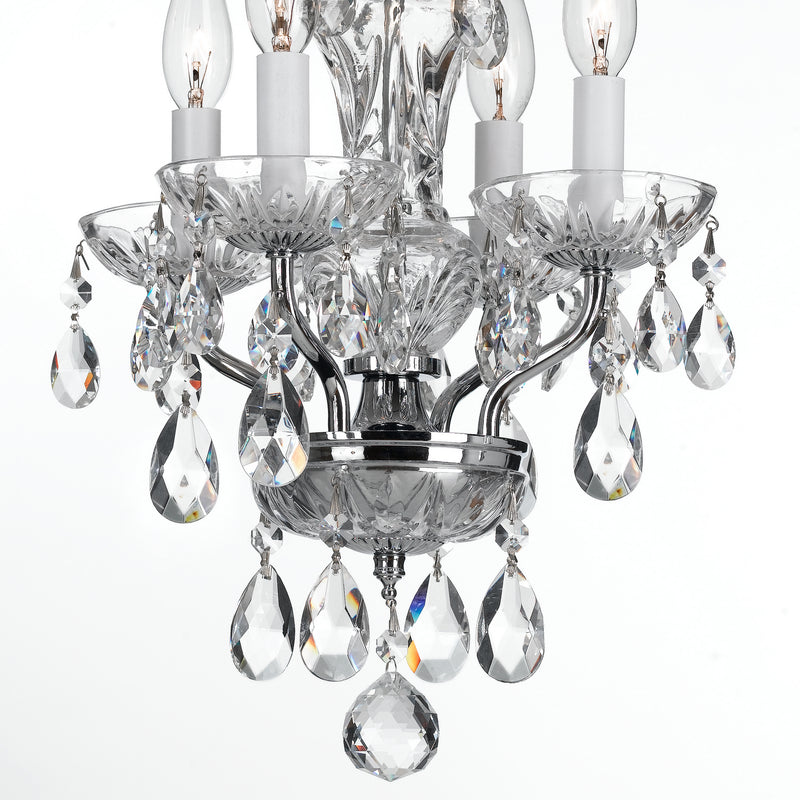 Crystorama 5534-CH-CL-MWP Four Light Mini Chandelier, Polished Chrome