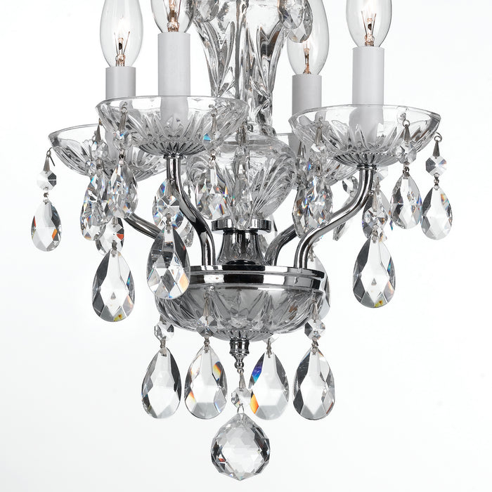 Crystorama 5534-CH-CL-MWP Four Light Mini Chandelier, Polished Chrome