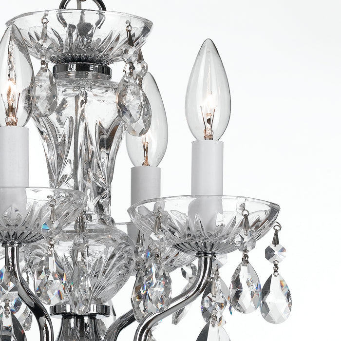 Crystorama 5534-CH-CL-MWP Four Light Mini Chandelier, Polished Chrome