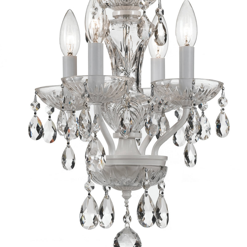 Crystorama 5534-WW-CL-MWP Four Light Mini Chandelier, Wet White