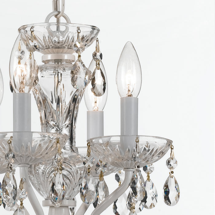 Crystorama 5534-WW-CL-MWP Four Light Mini Chandelier, Wet White