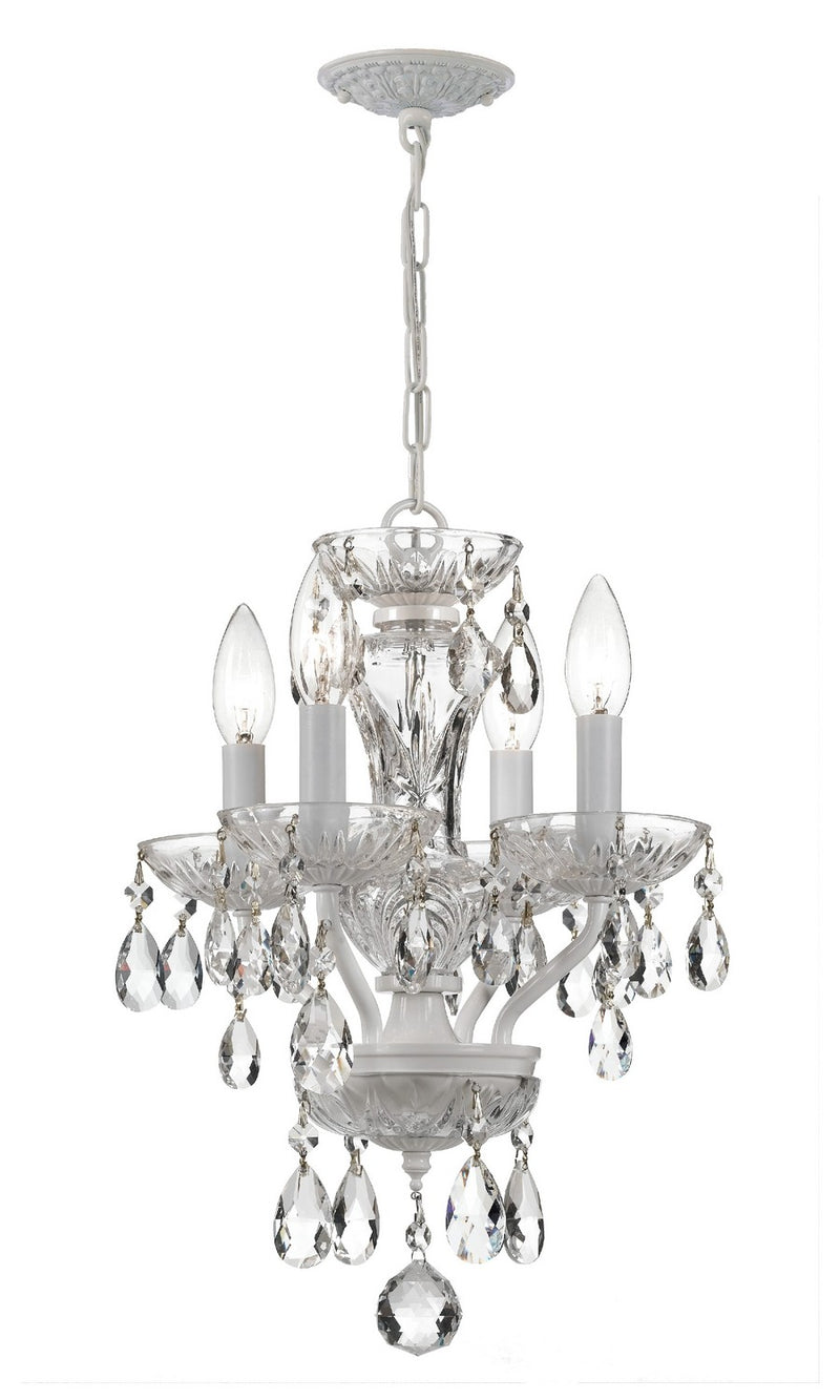 Crystorama 5534-WW-CL-MWP Four Light Mini Chandelier, Wet White