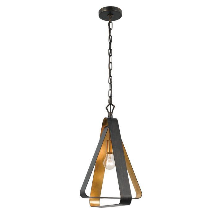 Crystorama 591-EB-GA One Light Mini Chandelier, English Bronze / Antique Gold