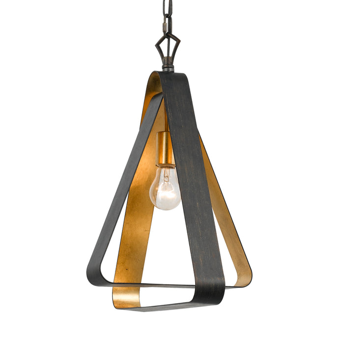 Crystorama 591-EB-GA One Light Mini Chandelier, English Bronze / Antique Gold