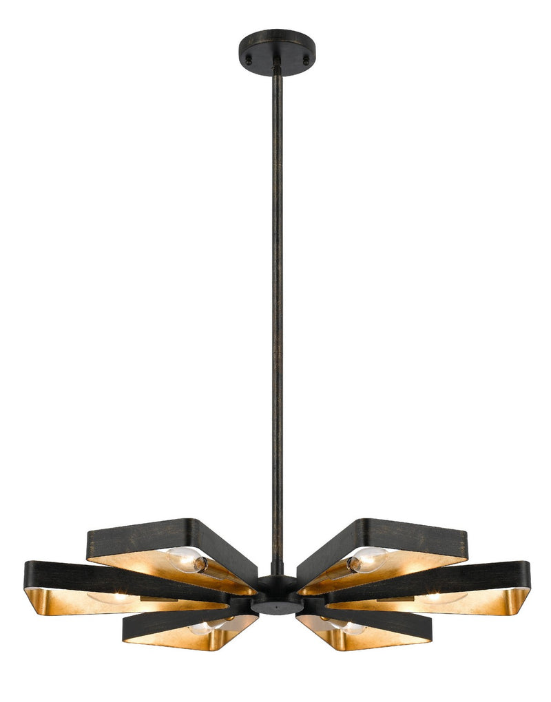 Crystorama 596-EB-GA Six Light Chandelier, English Bronze + Antique Gold