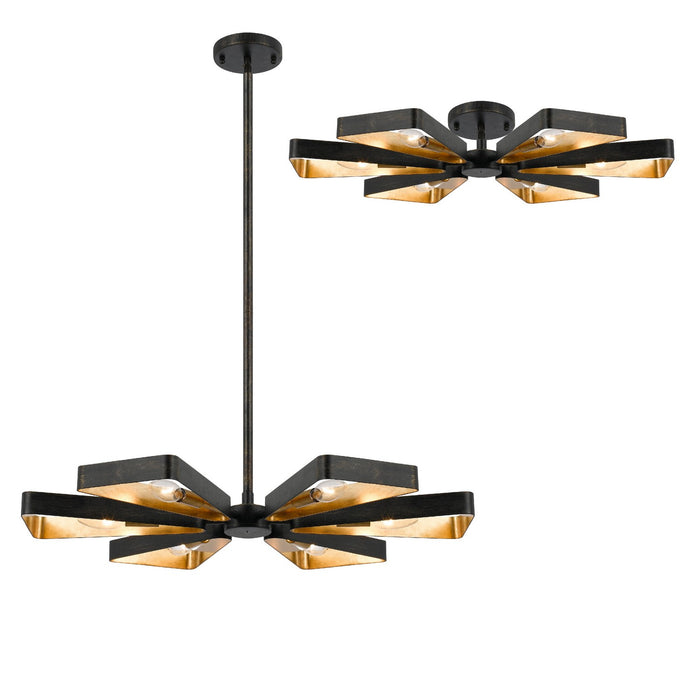 Crystorama 596-EB-GA Six Light Chandelier, English Bronze + Antique Gold