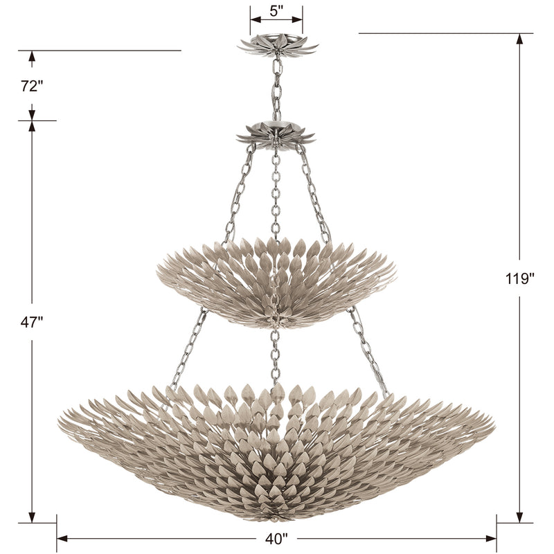 Crystorama 599-SA 18 Light Chandelier, Antique Silver