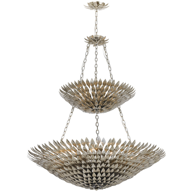 Crystorama 599-SA 18 Light Chandelier, Antique Silver
