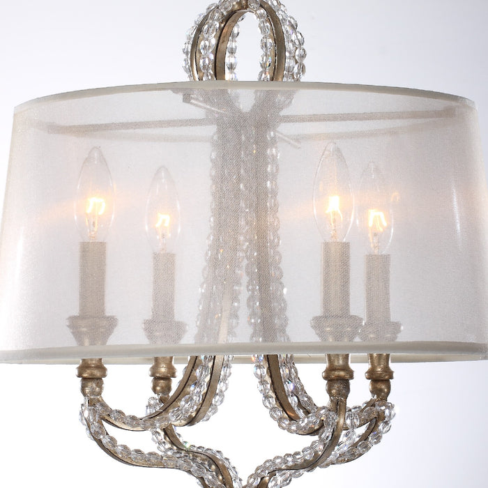 Crystorama 6764-DT Four Light Mini Chandelier, Distressed Twilight