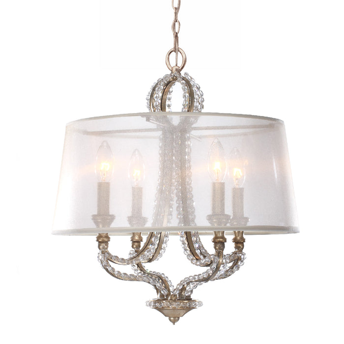 Crystorama 6764-DT Four Light Mini Chandelier, Distressed Twilight