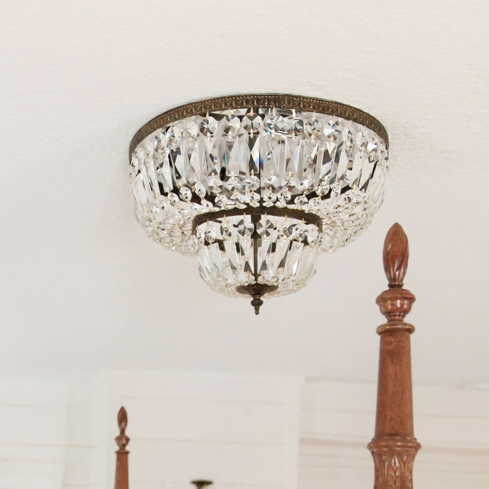 Crystorama 716-EB-CL-MWP Three Light Flush Mount, English Bronze