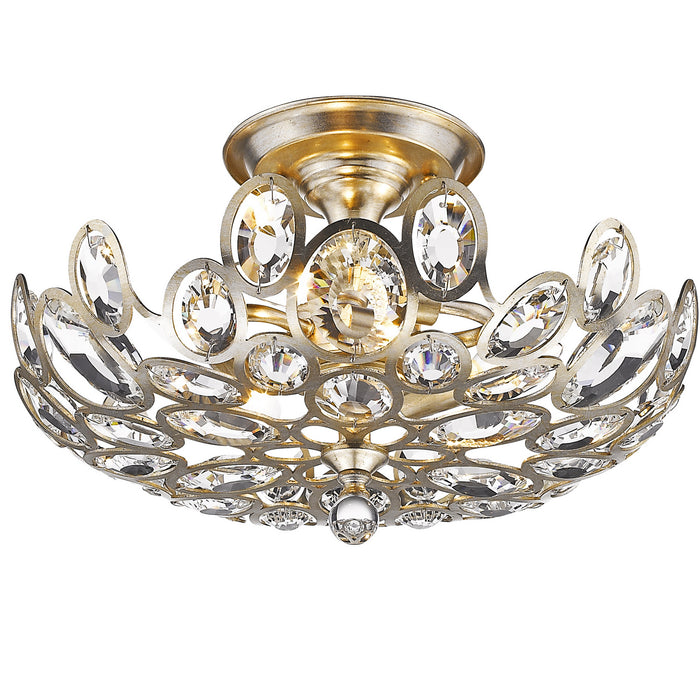 Crystorama 7583-DT Three Light Semi Flush Mount, Distressed Twilight