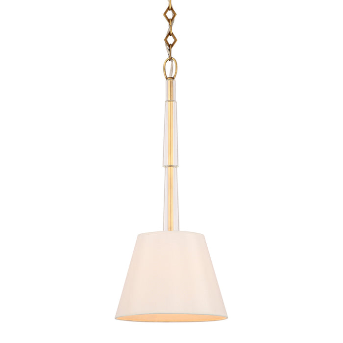 Crystorama 8701-AG One Light Pendant, Aged Brass